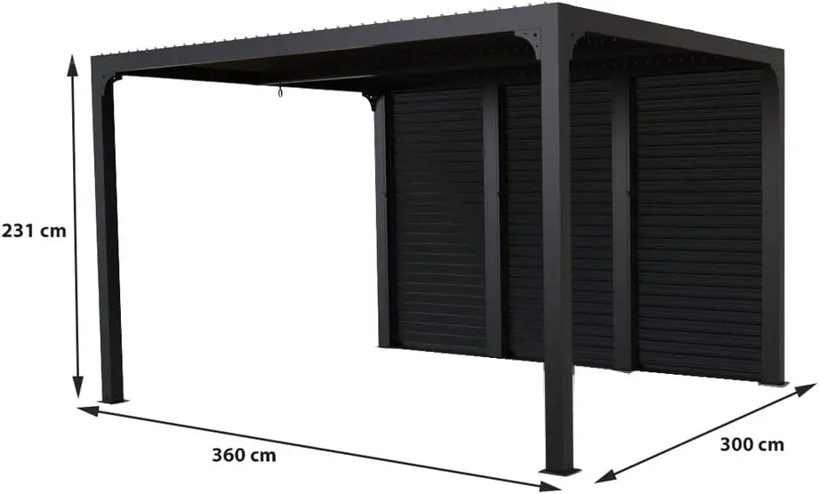 Pergola en aluminium anthracite 10,80 m² vue 2