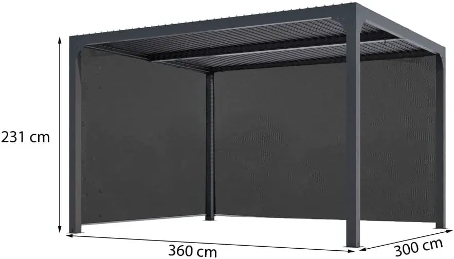 Pergola en aluminium gris/anthracite 10,80 m² vue 2
