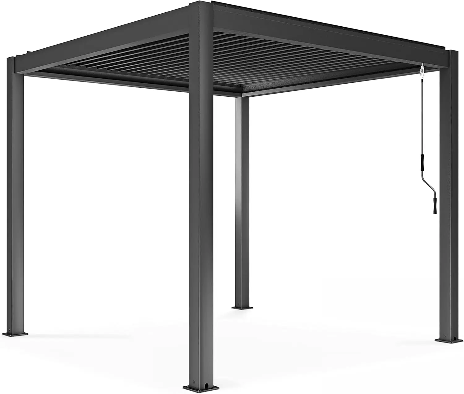 Pergola en aluminium gris 9 m² autoportée vue 4
