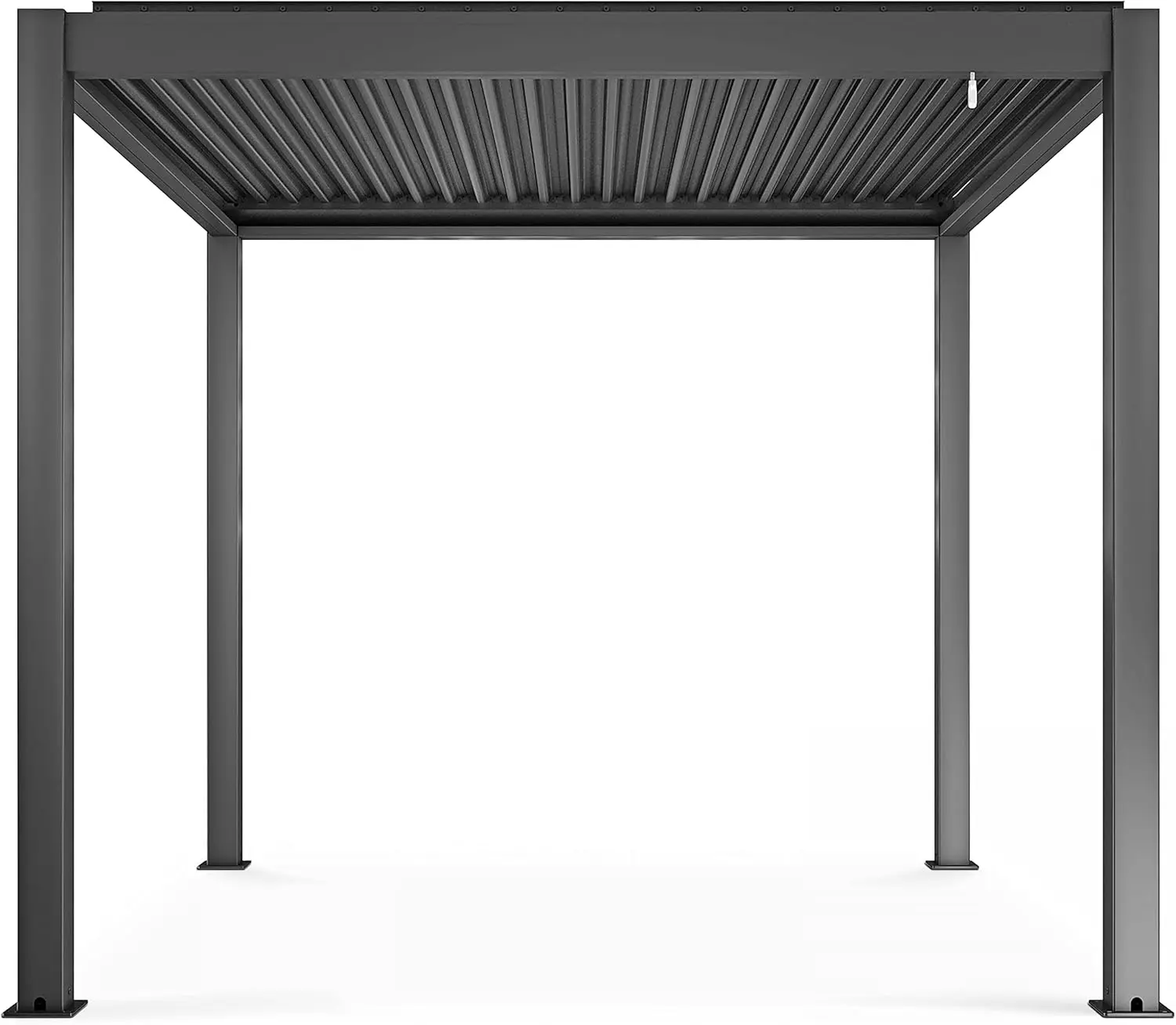 Pergola en aluminium gris 9 m² autoportée vue 5