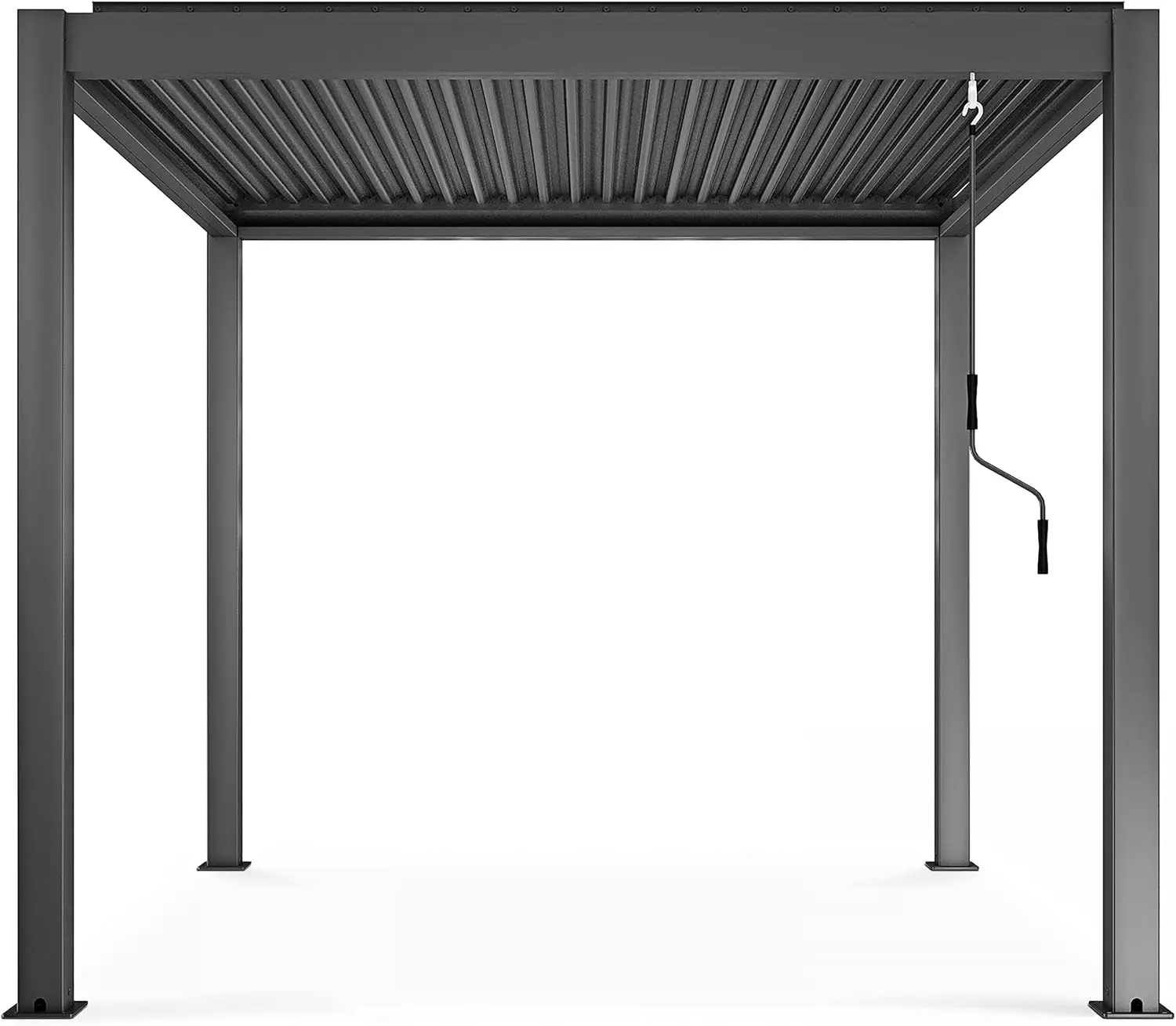 Pergola en aluminium gris 9 m² autoportée vue 6