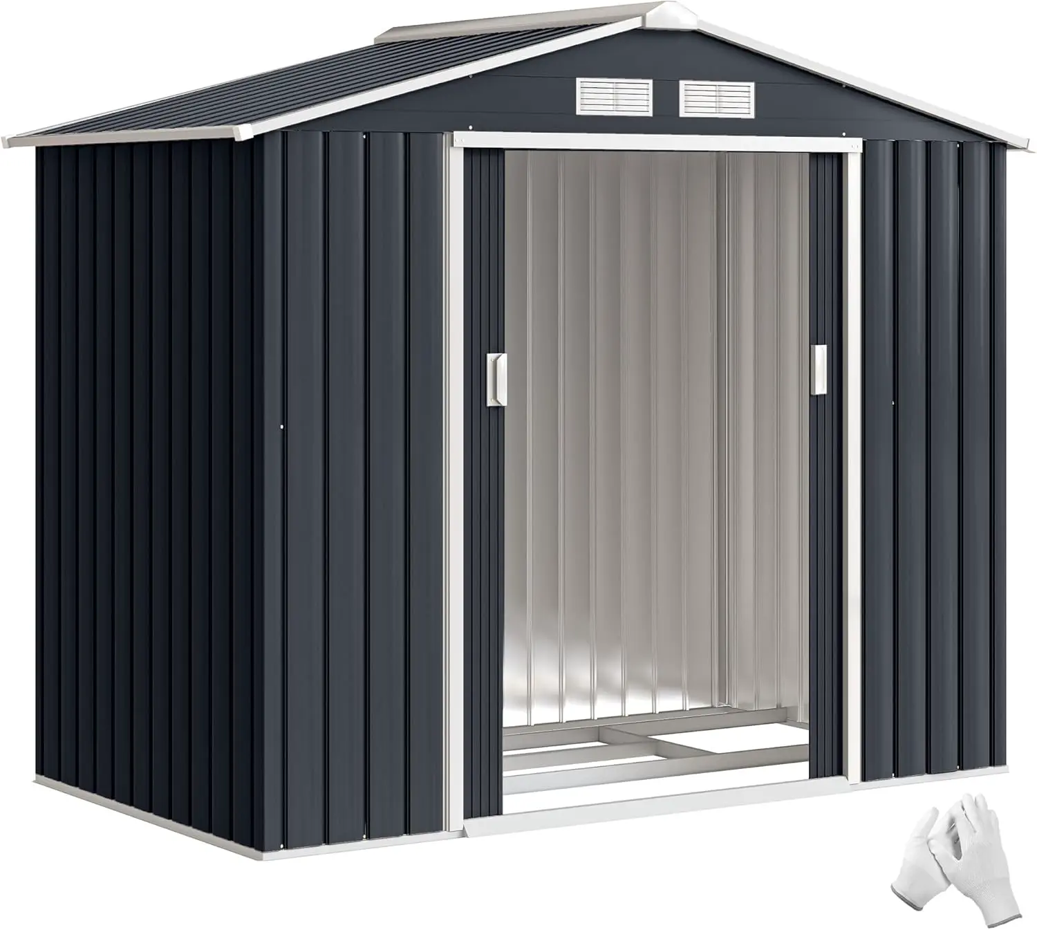 Outsunny Abri de Jardin en métal 2,77 m² cabane de Jardin 213 x 130 x