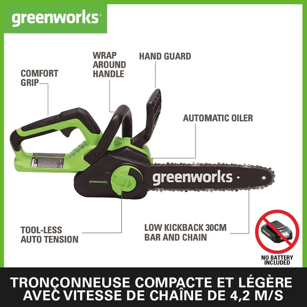Tronçonneuse à batterie en acier vue 2