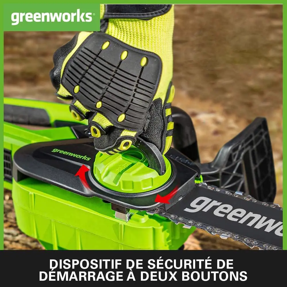 Tronçonneuse à batterie en bois vue 3