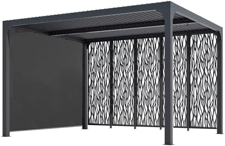 Pergola en aluminium gris/anthracite 10,80m² vue 4