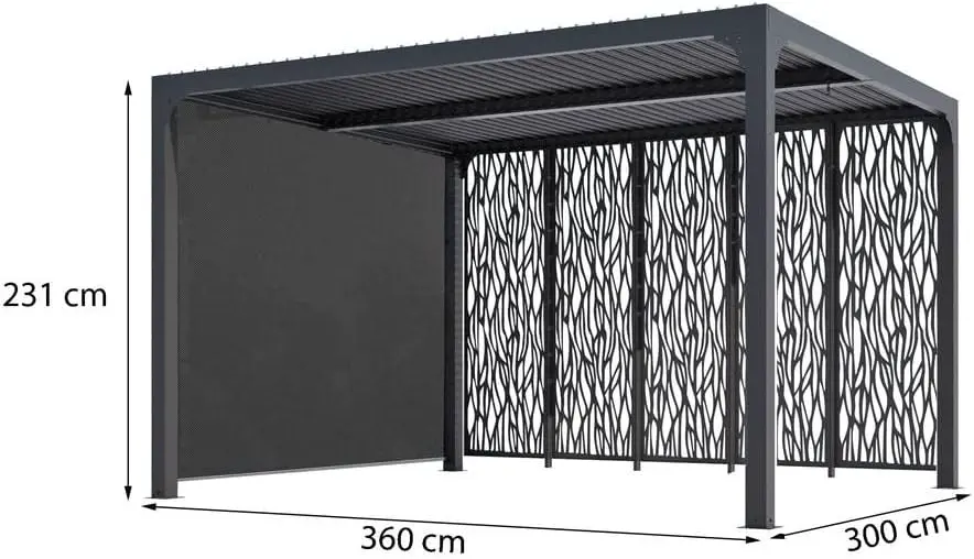 Pergola en aluminium gris/anthracite 10,80m² vue 5