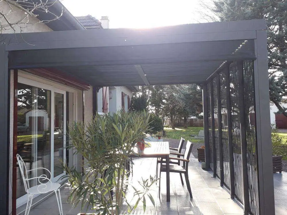 Pergola en aluminium gris/anthracite 10,80m² vue 6
