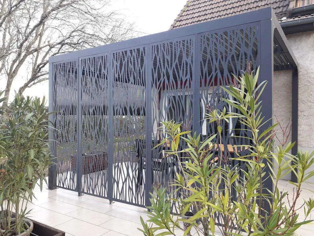 Pergola en aluminium gris/anthracite 10,80m² vue 2