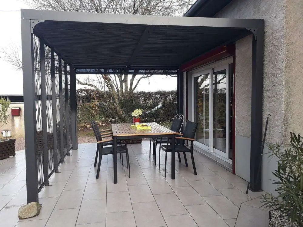 Pergola en aluminium gris/anthracite 10,80m² vue 7