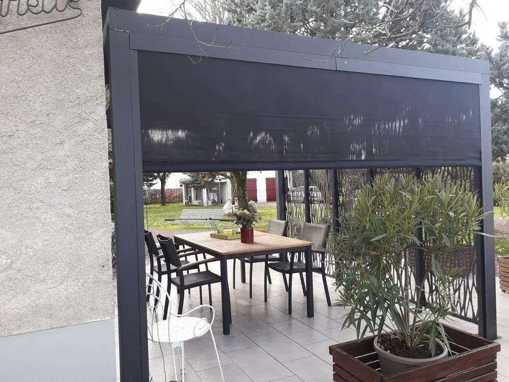 Pergola en aluminium gris/anthracite 10,80m² vue 3