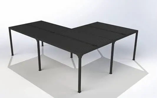 Pergola en aluminium gris 32,63 m² vue 2