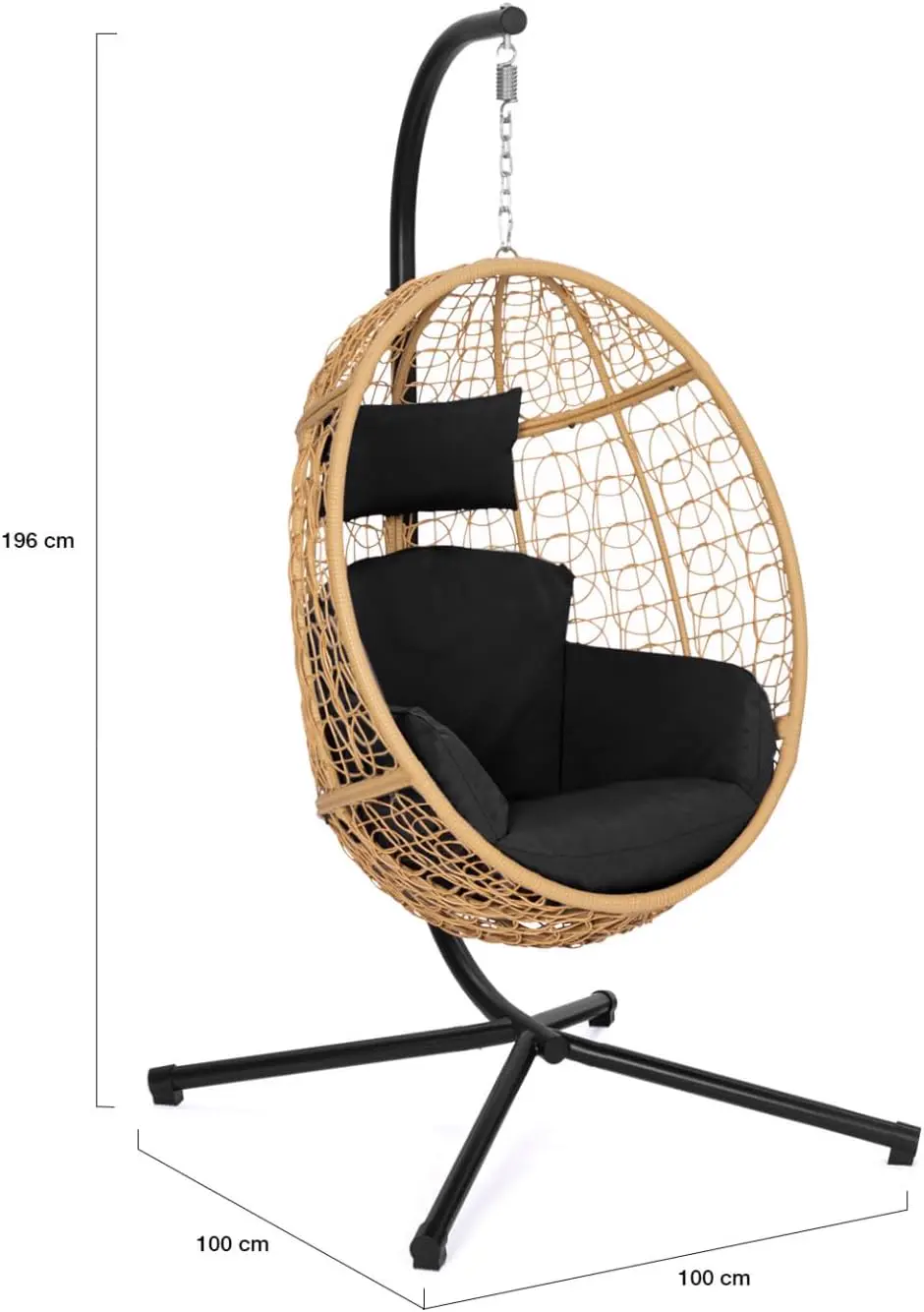 Fauteuils suspendus en rotin noir 35,7 x 58,8 cm vue 4