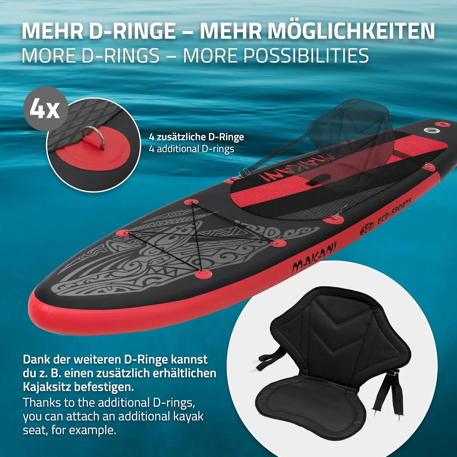 Paddle gonflable en aluminium noir vue 7