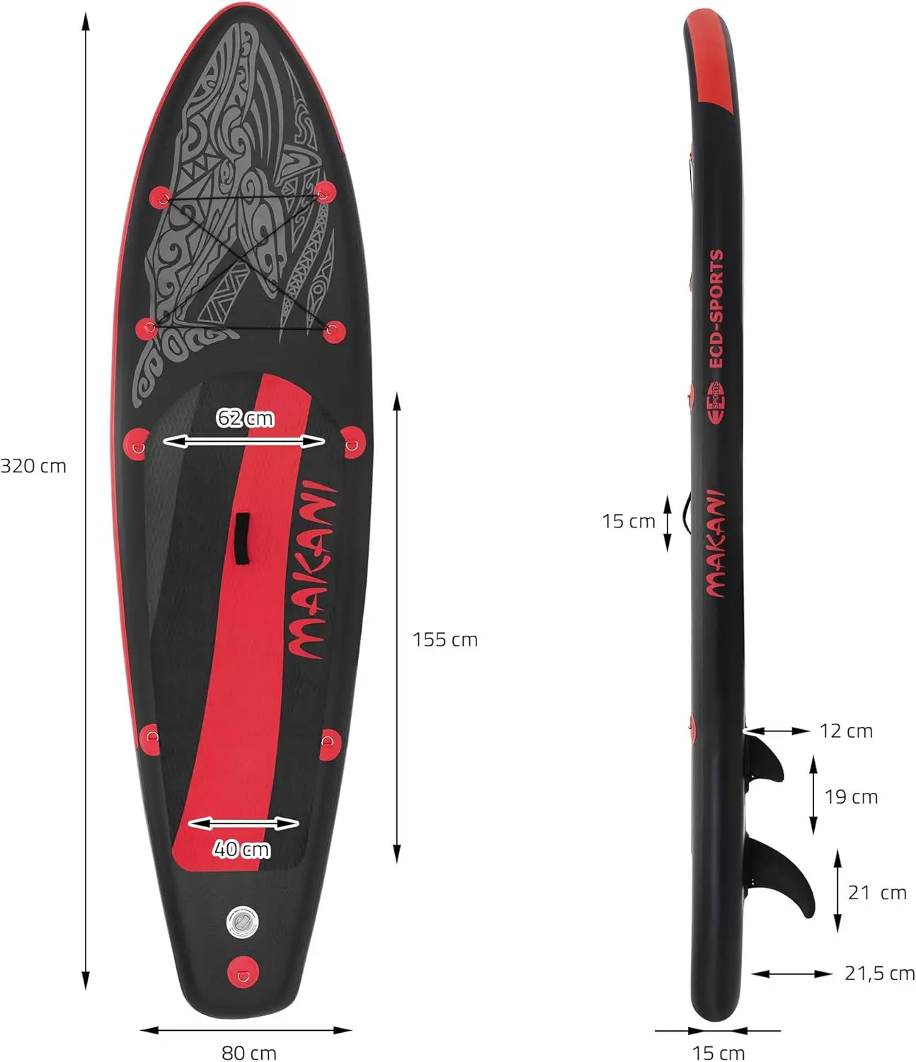 Paddle gonflable en aluminium noir vue 9