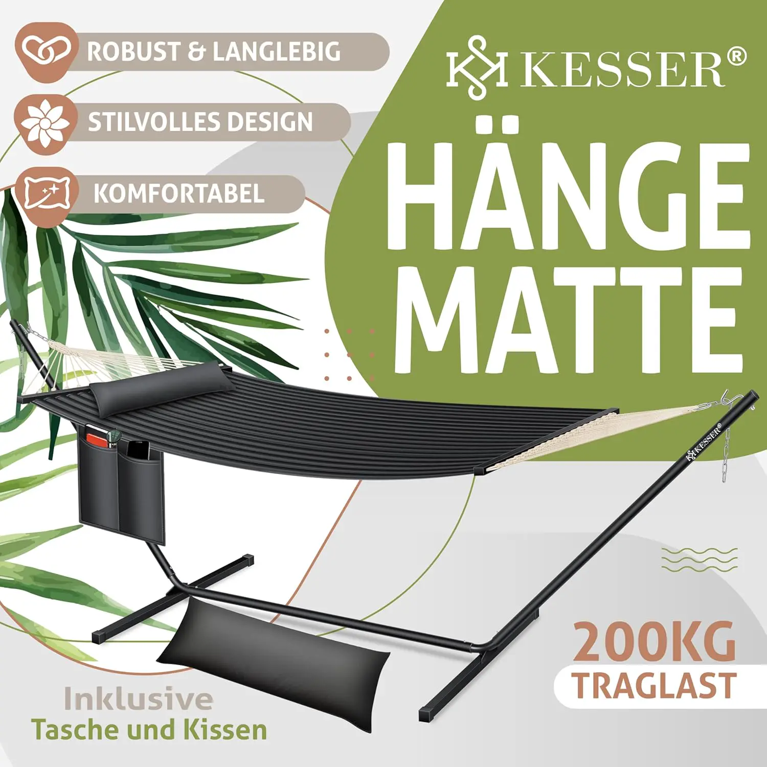 Fauteuils suspendus 2 places en acier anthracite vue 2