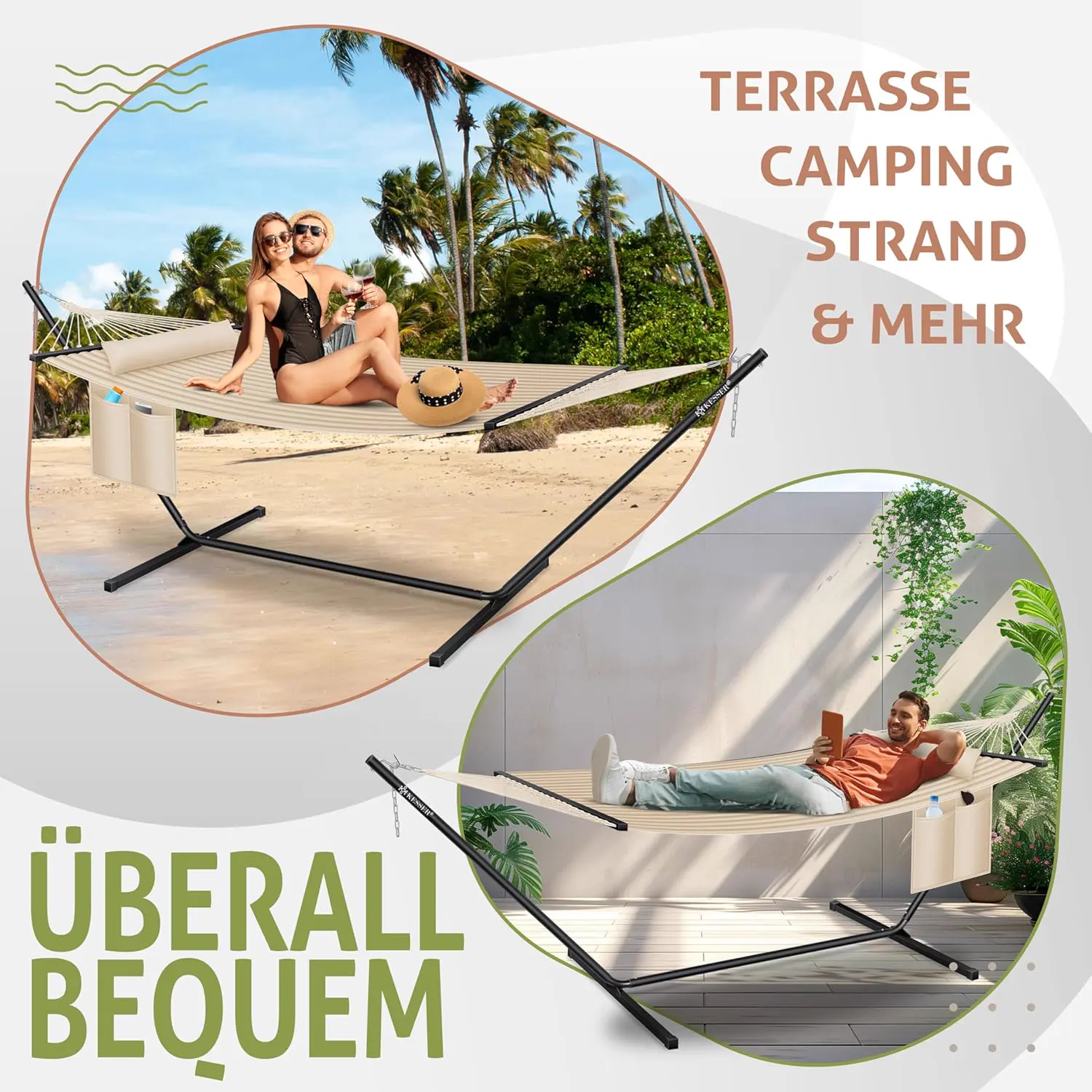 Fauteuils suspendus 2 places en acier vue 5