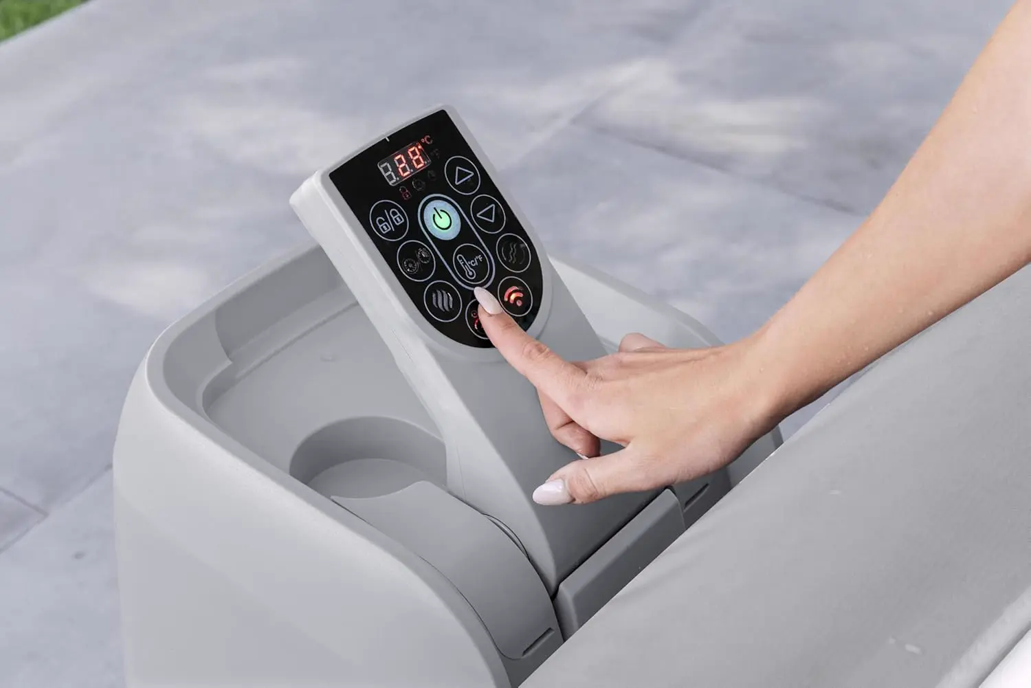 Spa gonflable 6 personnes 6 places gris 196 x 66 cm vue 7