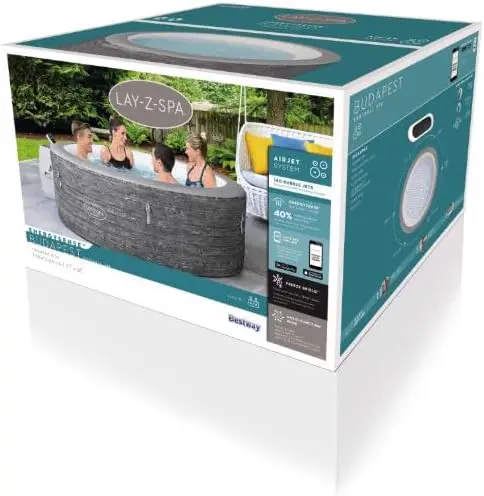 Spa gonflable 6 personnes 6 places gris 196 x 66 cm vue 10