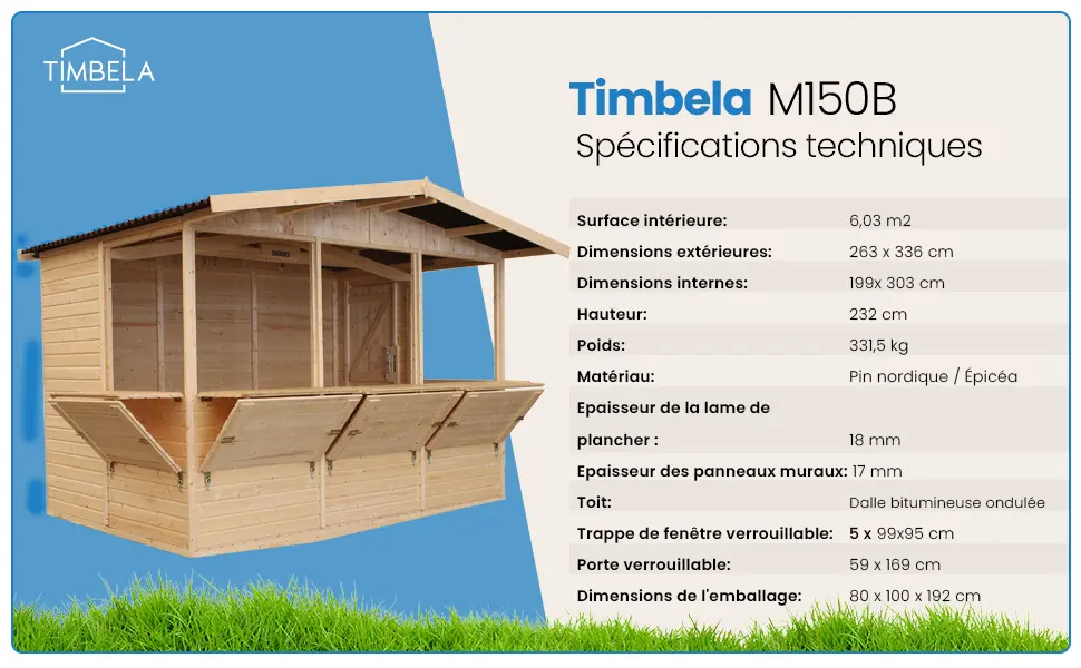 Abri de jardin en bois en bois 6,03 m² — contenu détaillé 11