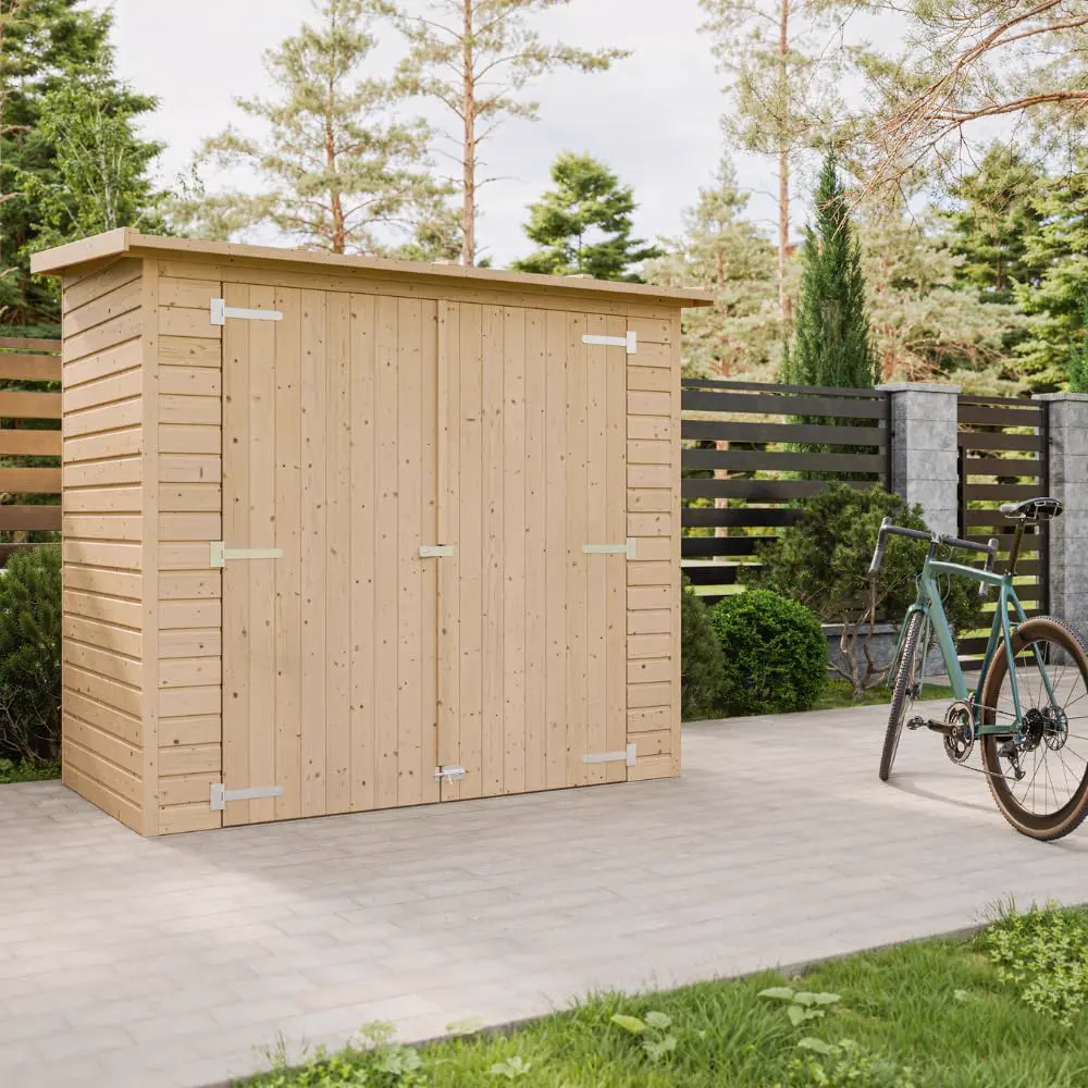 Abri de jardin en bois en bois naturel 2,1 m² vue 2