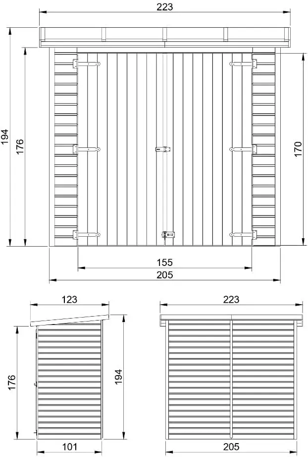 Abri de jardin en bois en bois naturel 2,1 m² vue 5