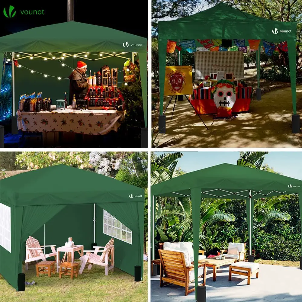 Tonnelle en acier vert 3x3m vue 5