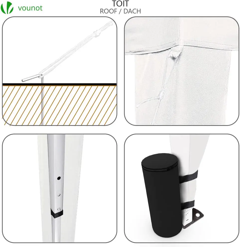 Tonnelle en acier blanc 3x3m vue 2