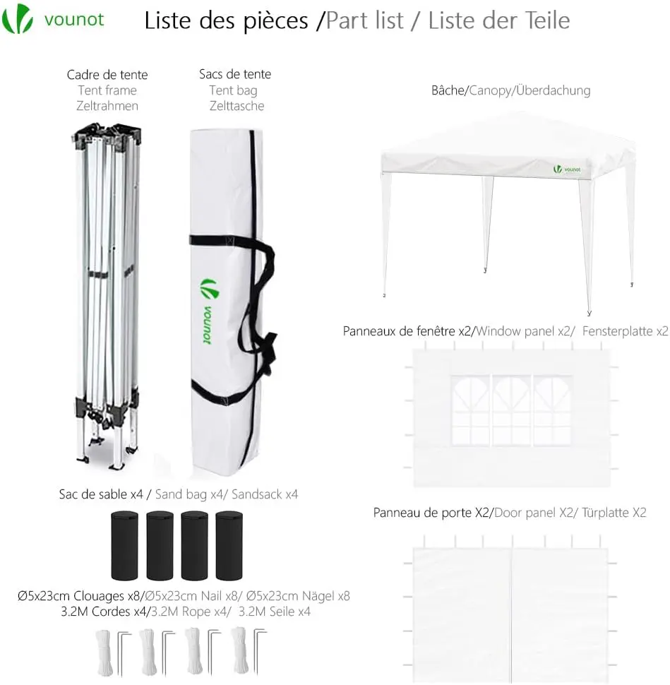 Tonnelle en acier blanc 3x3m vue 6