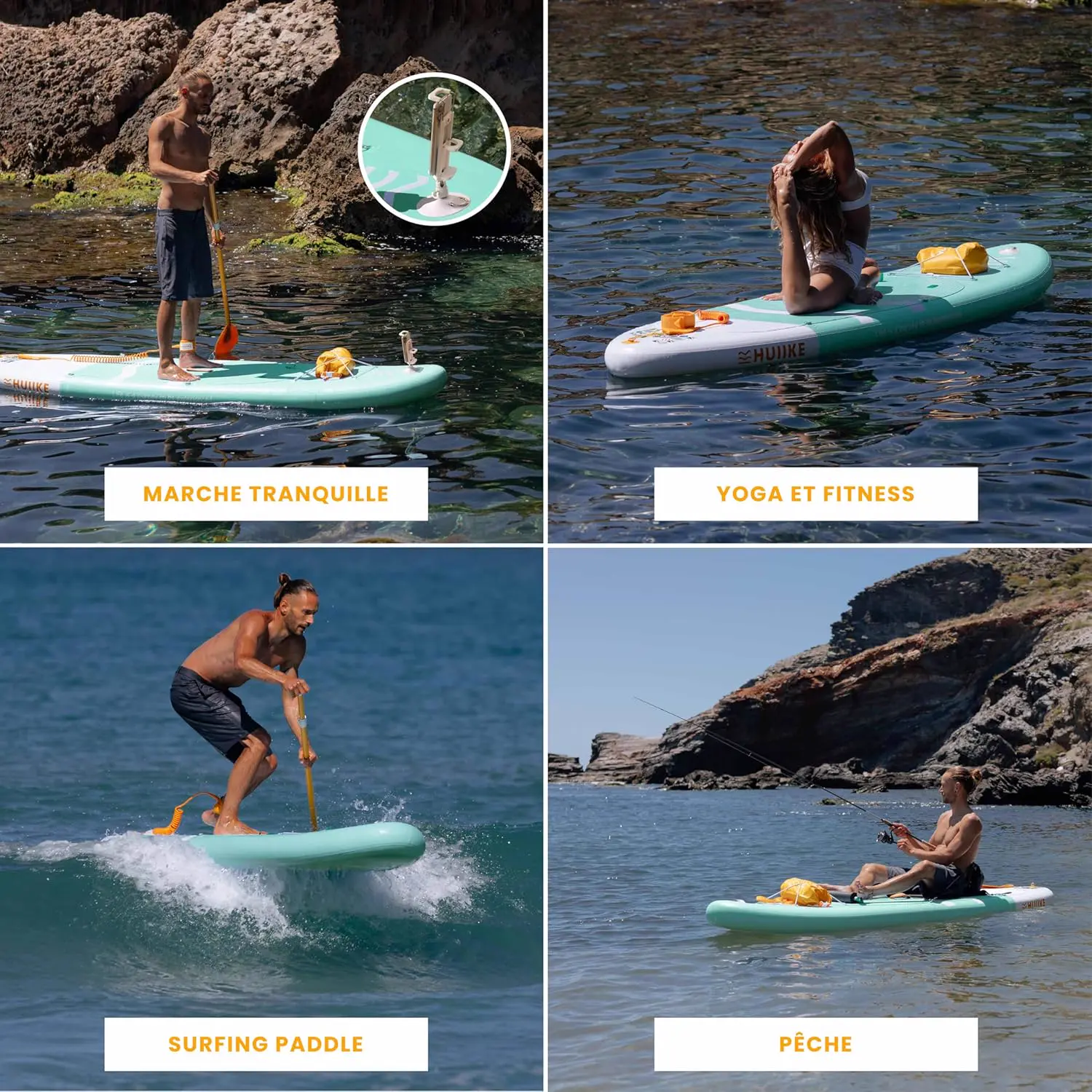 Paddle gonflable 2 places en aluminium vert 84 x 15 cm vue 5