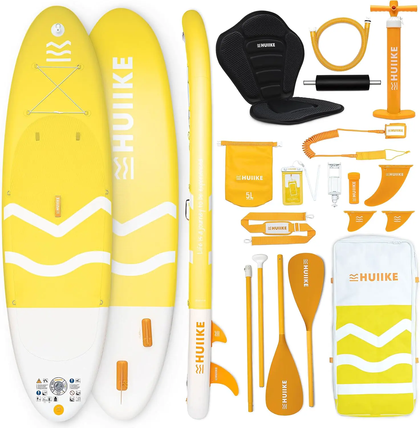 Paddle gonflable en aluminium jaune 84 x 15 cm vue 1