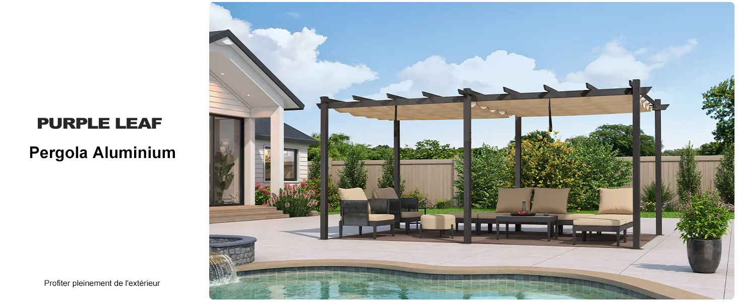 Pergola en aluminium gris 15,2 m² — contenu détaillé 1