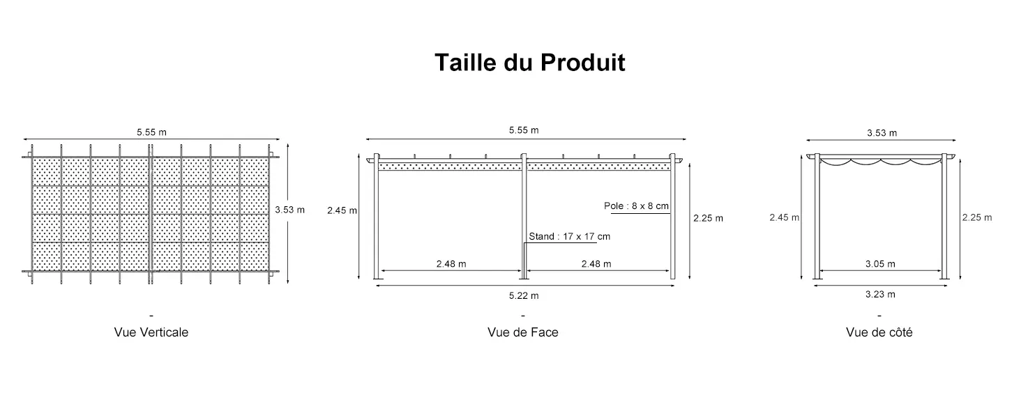 Pergola en aluminium gris 15,2 m² — contenu détaillé 2