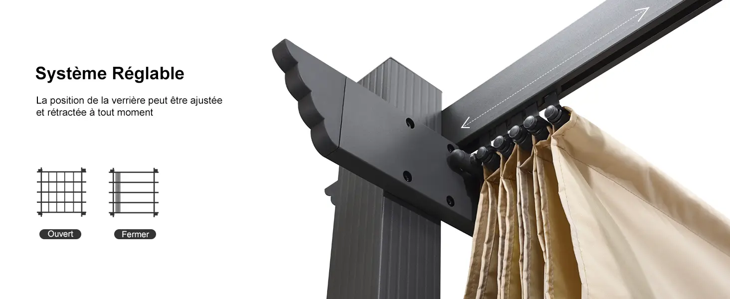 Pergola en aluminium gris 15,2 m² — contenu détaillé 6