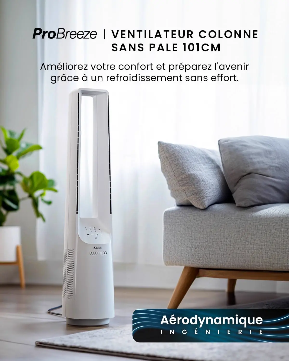 Ventilateur blanc vue 2