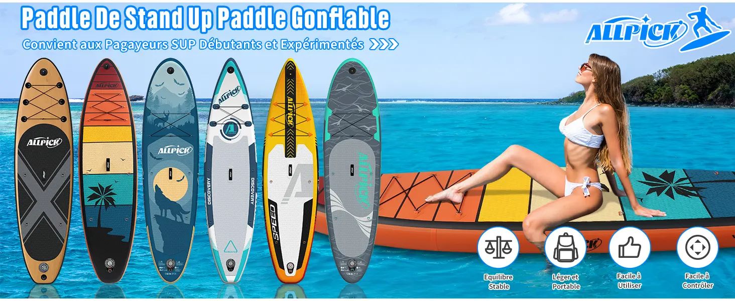 Paddle gonflable vert — contenu détaillé 1