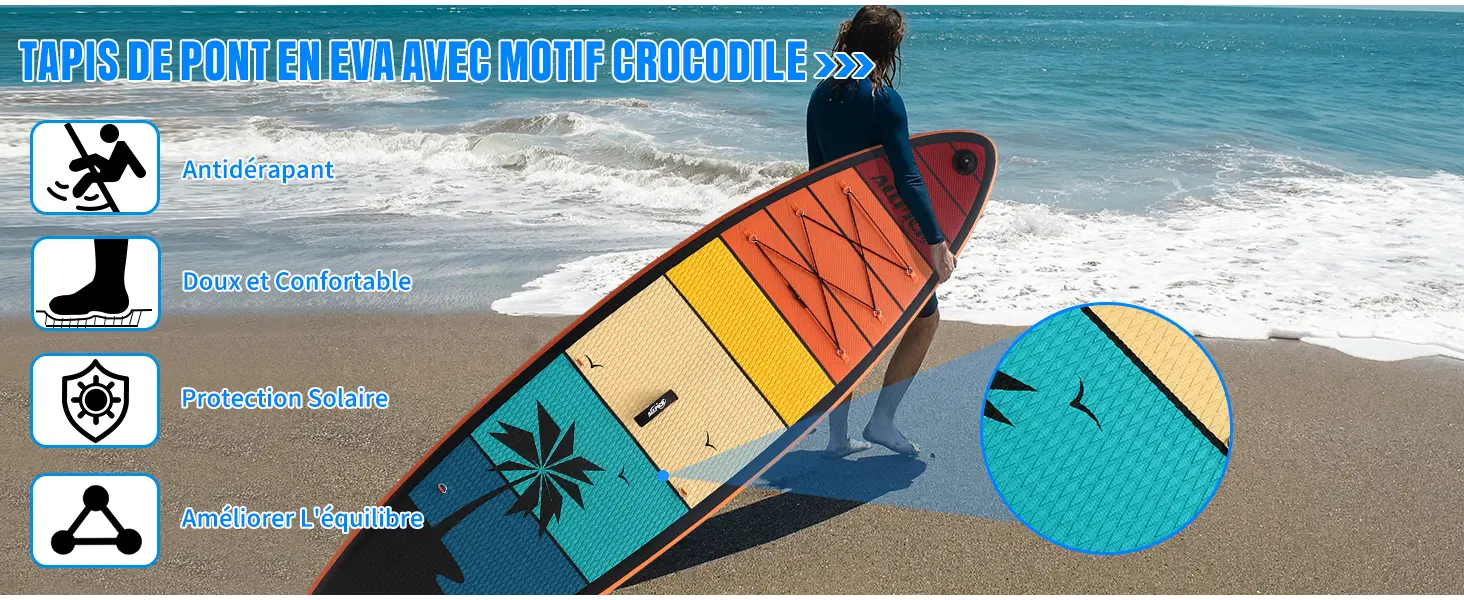 Paddle gonflable vert — contenu détaillé 4