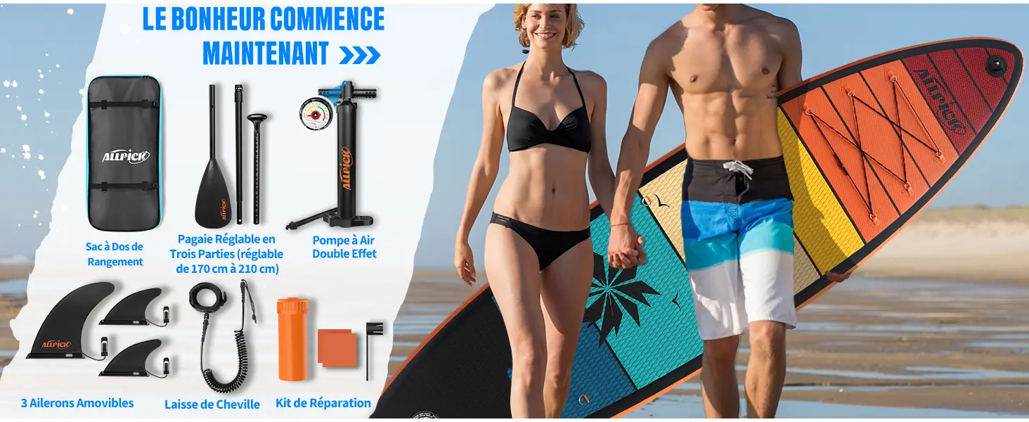 Paddle gonflable vert — contenu détaillé 5