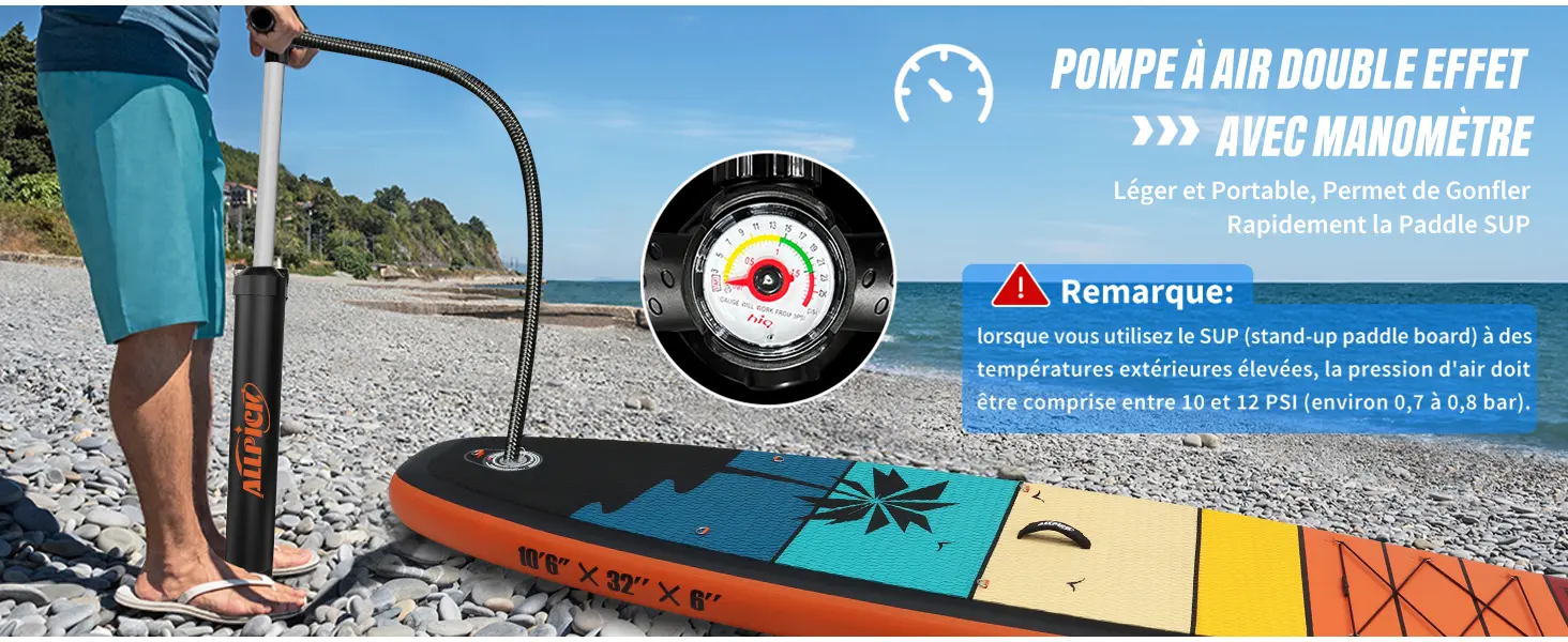 Paddle gonflable vert — contenu détaillé 7
