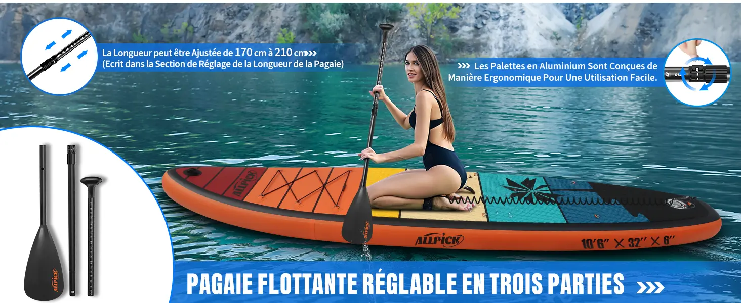 Paddle gonflable vert — contenu détaillé 9