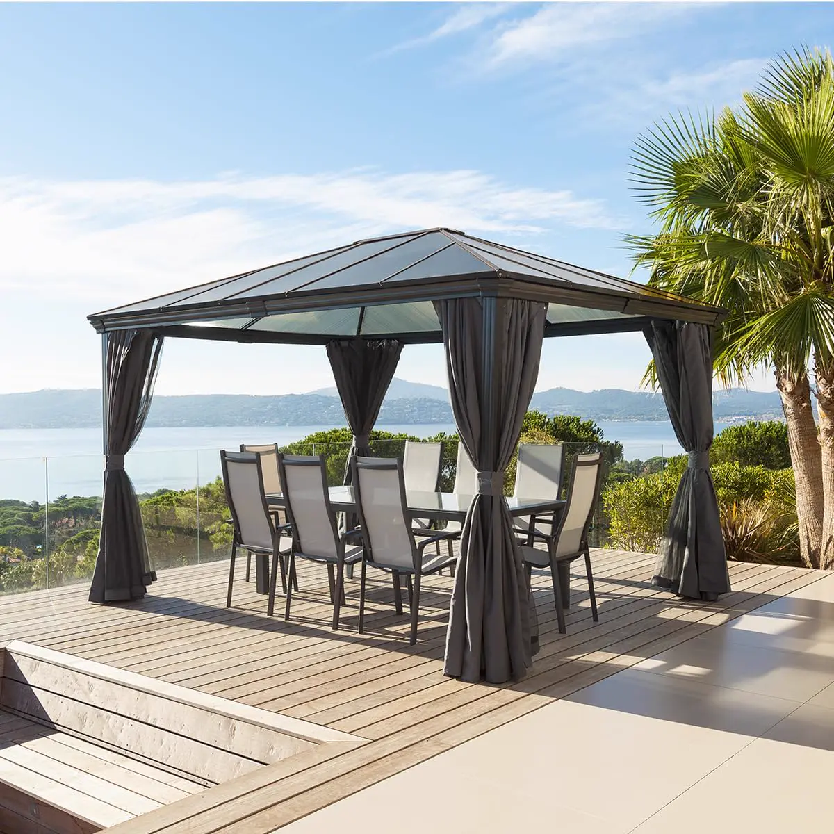 Pergola en aluminium 3,6 x 3 m vue 3