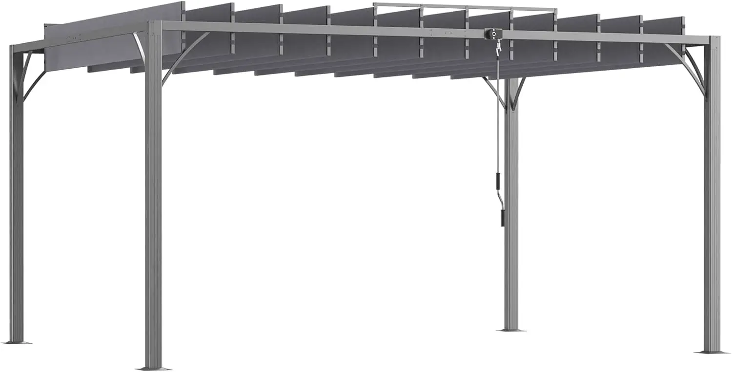 Outsunny Pergola bioclimatique 4x3 m pergola avec Lames orientables