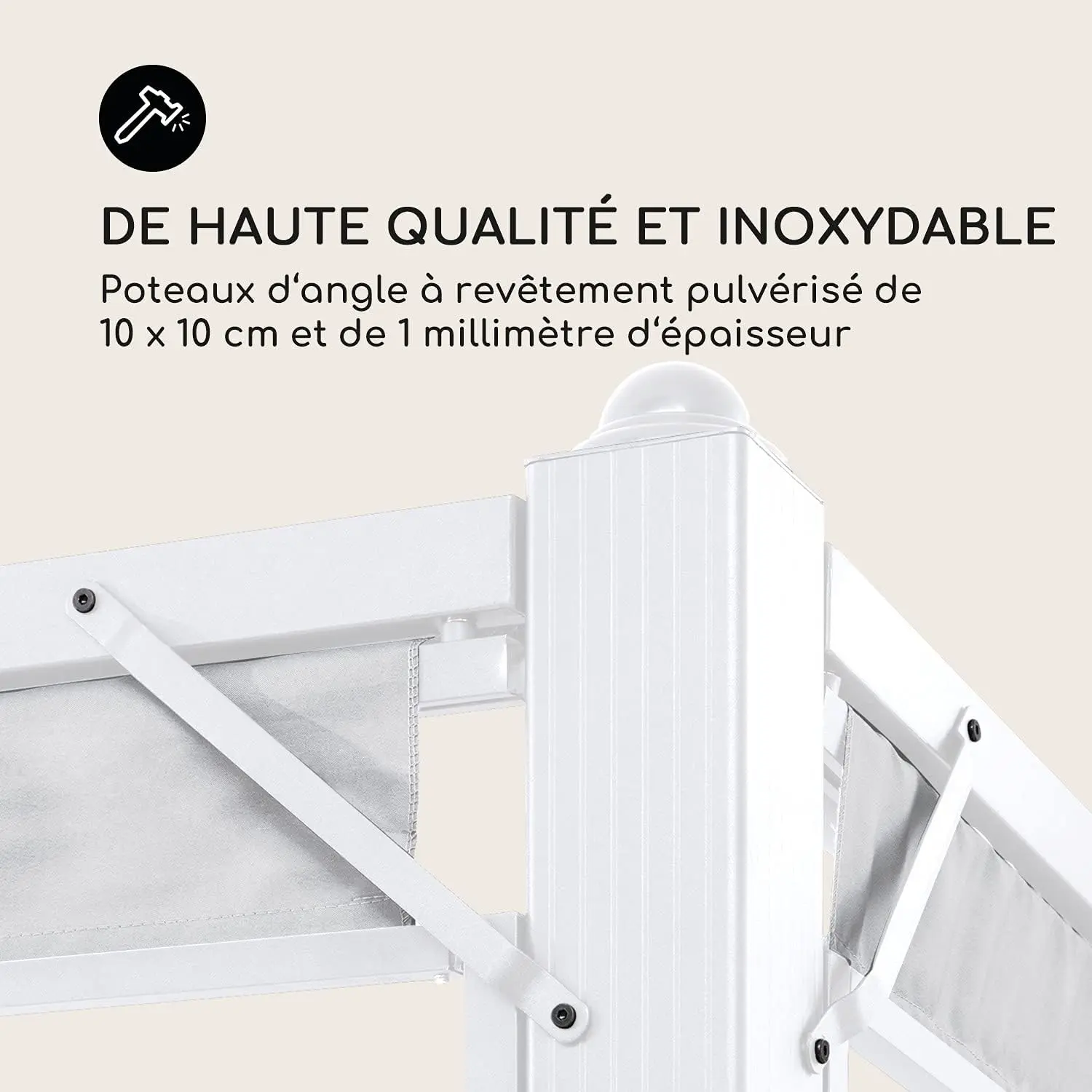 Pergola en aluminium gris 3x6m vue 7