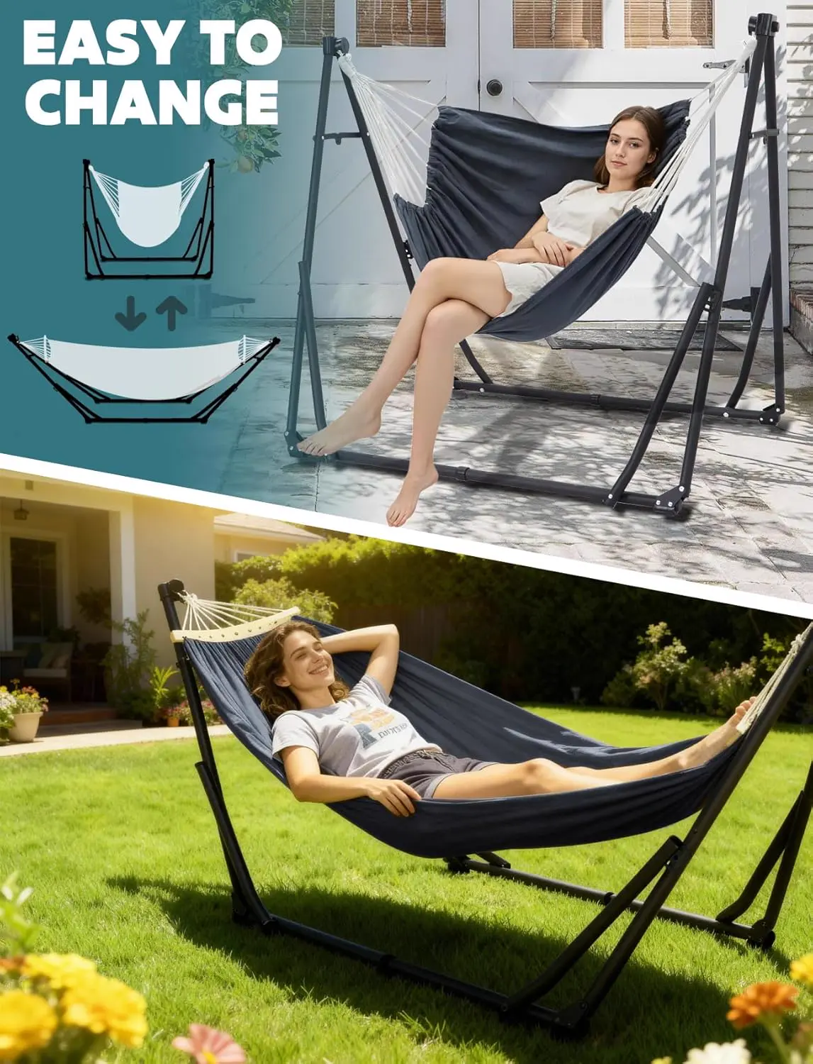 Fauteuils suspendus en acier vue 2