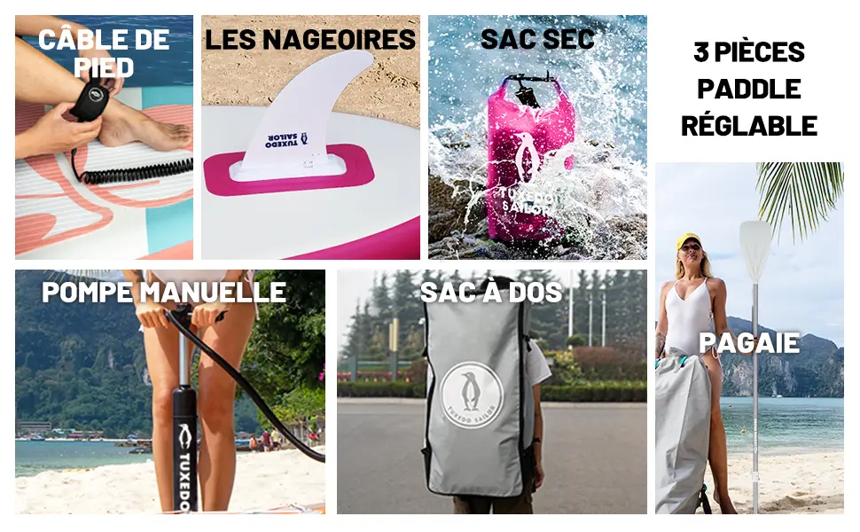 Paddle gonflable Tuxedo Sailor Paddle Gonflable Adulte — contenu détaillé 3