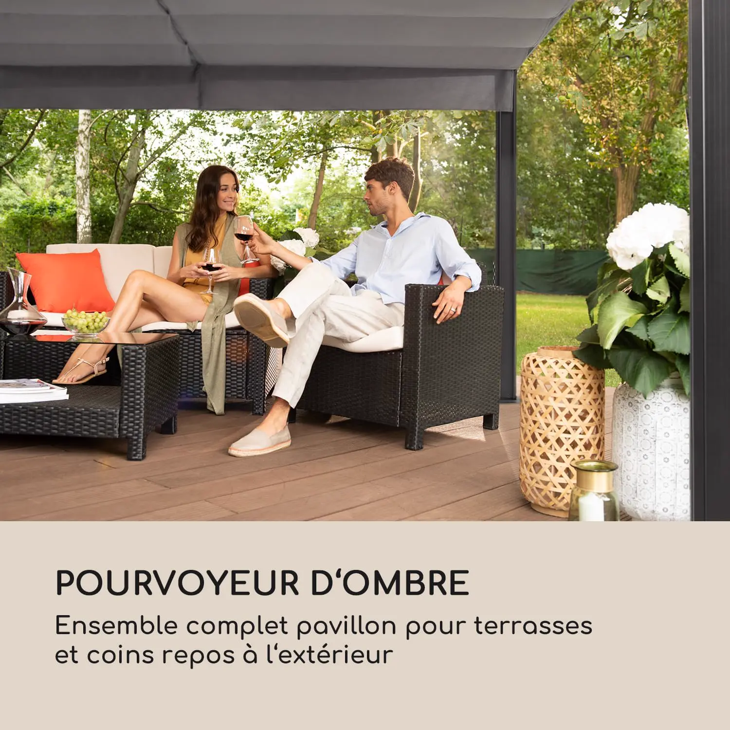 Pergola en aluminium 3x6m vue 2