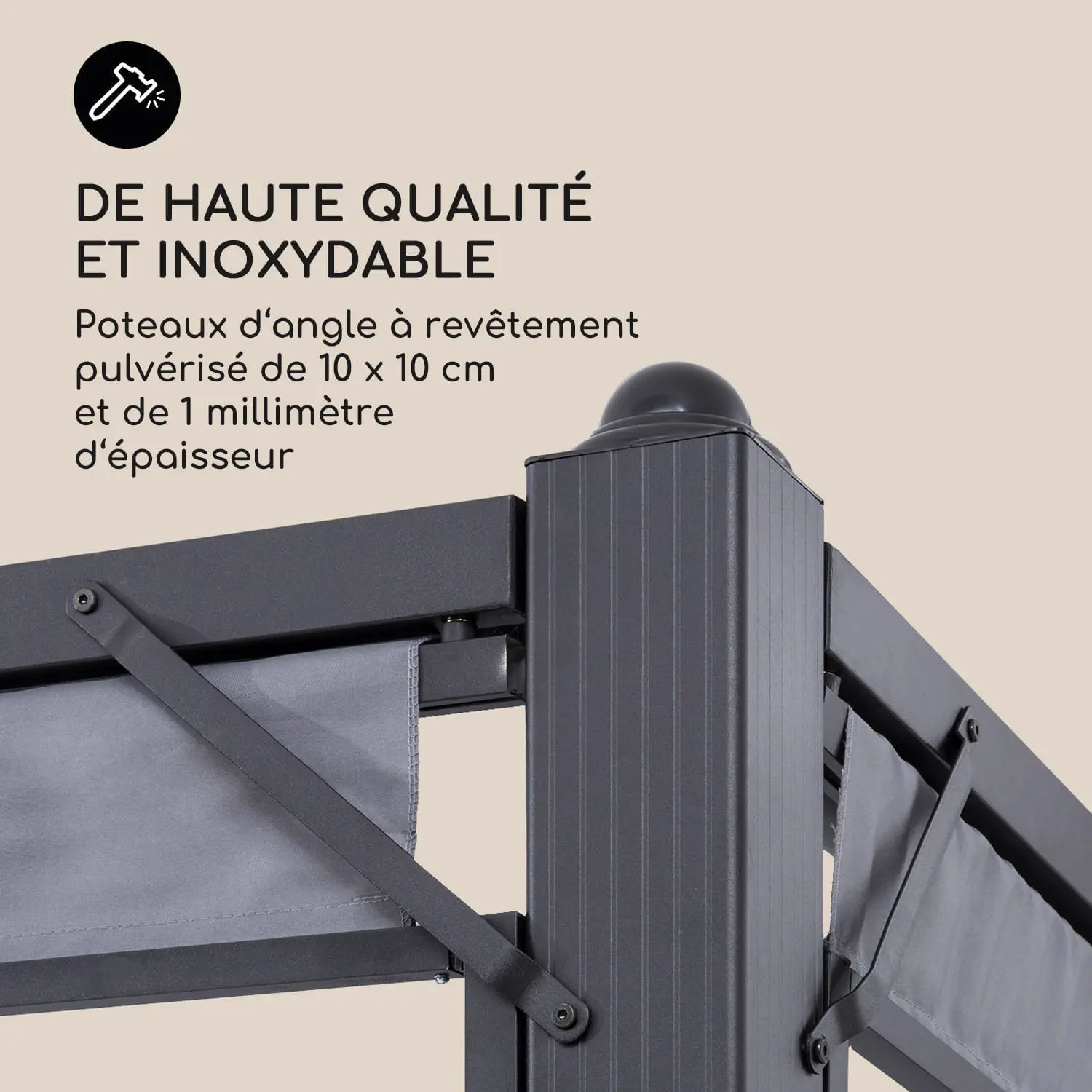 Pergola en aluminium 3x6m vue 7