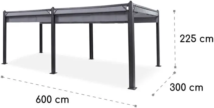 Pergola en aluminium 3x6m vue 9