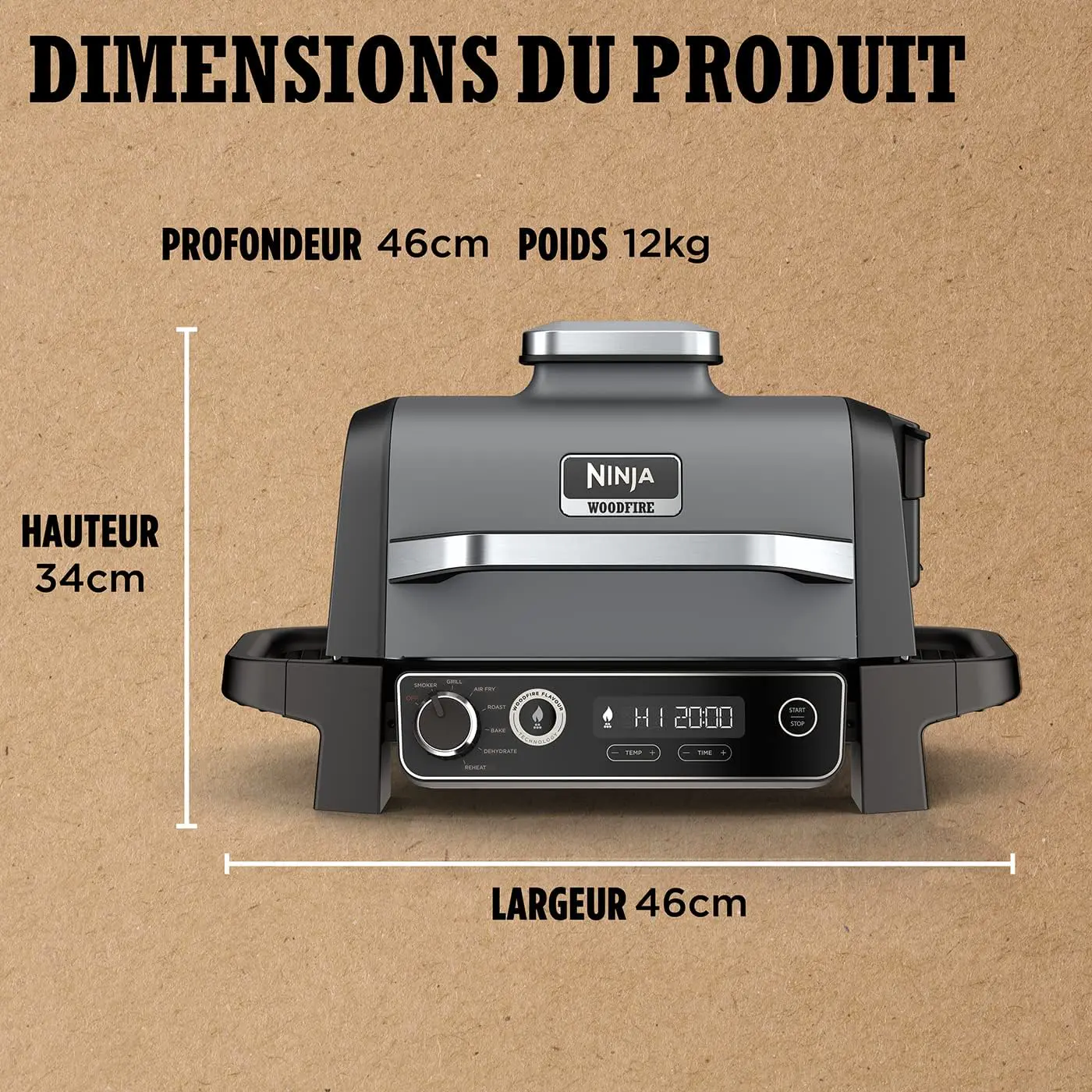 Barbecue électrique en acier noir vue 6