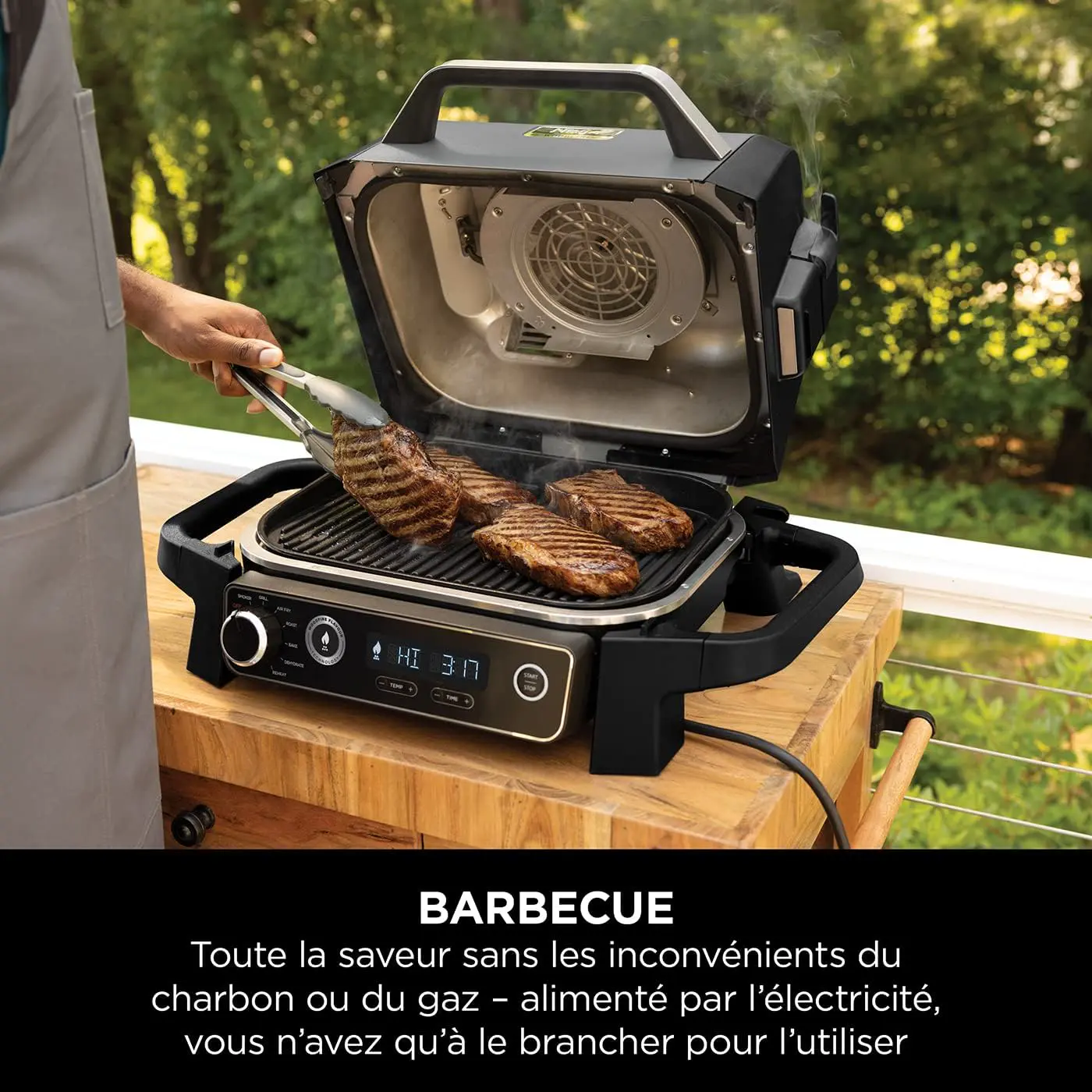 Barbecue électrique en acier noir vue 7