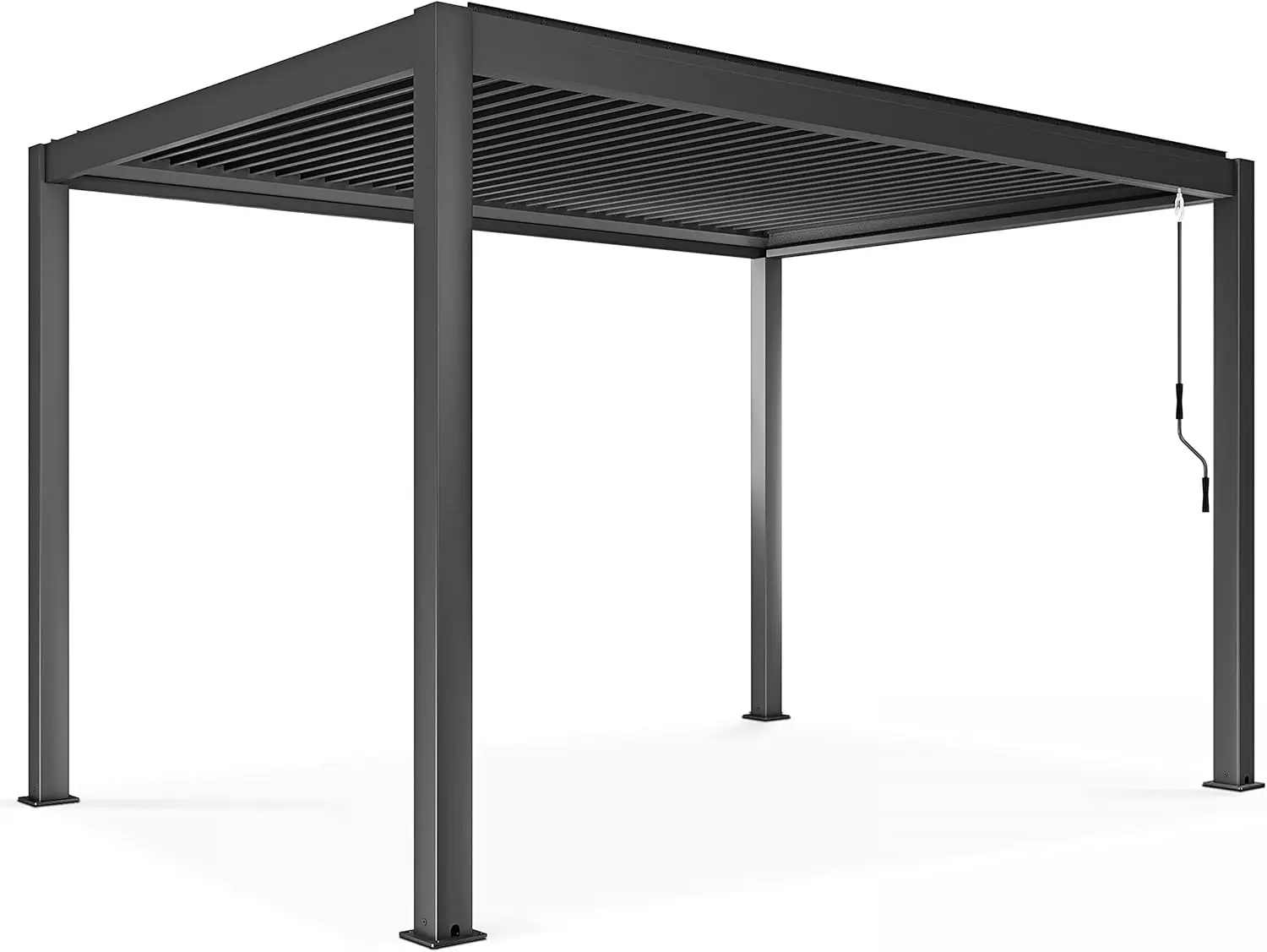 Pergola gris 3 x 4 m autoportée 3 stores vue 6